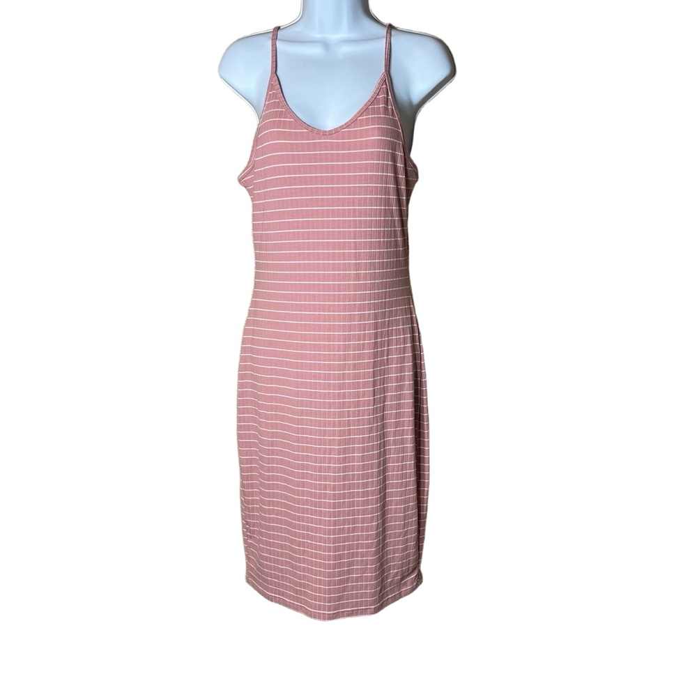 NWT Alredine Striped Sleeveless Spaghetti Straps Knee Length Casual Dress Small
